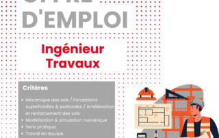 Visuel de promotion d'une offre d'emploi en vue du recrutement d'un ingénieur travaux à Marseille.